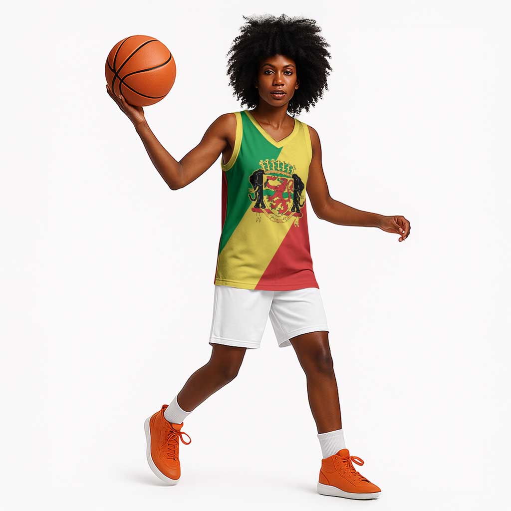 Republic of The Congo Personalized Basketball Jersey Simple Flag Style LT9