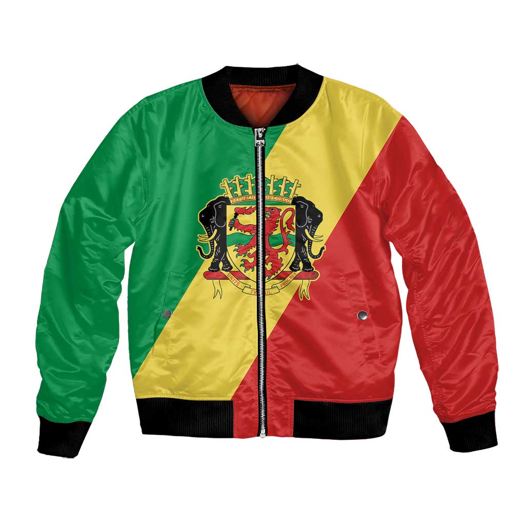 Republic of The Congo Personalized Bomber Jacket Simple Flag Style - African Pride
