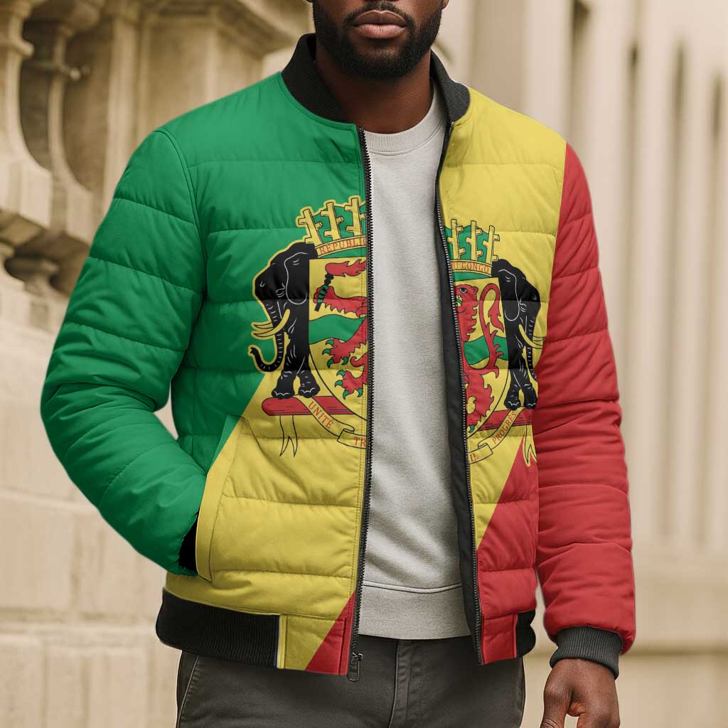 Republic of The Congo Personalized Bomber Puffer Jacket Simple Flag Style