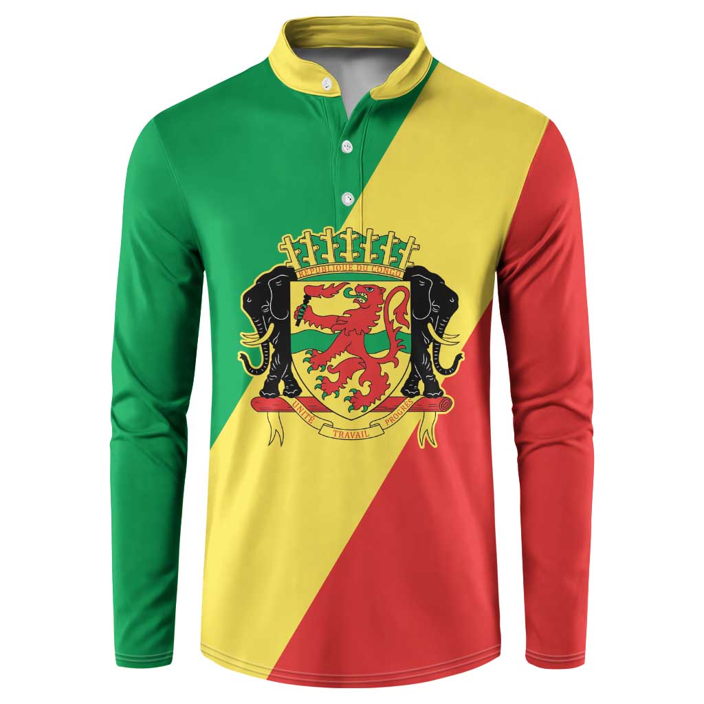Republic of The Congo Personalized Button Sweatshirt Simple Flag Style