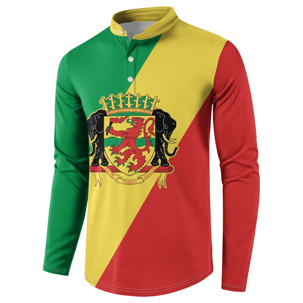 Republic of The Congo Personalized Button Sweatshirt Simple Flag Style