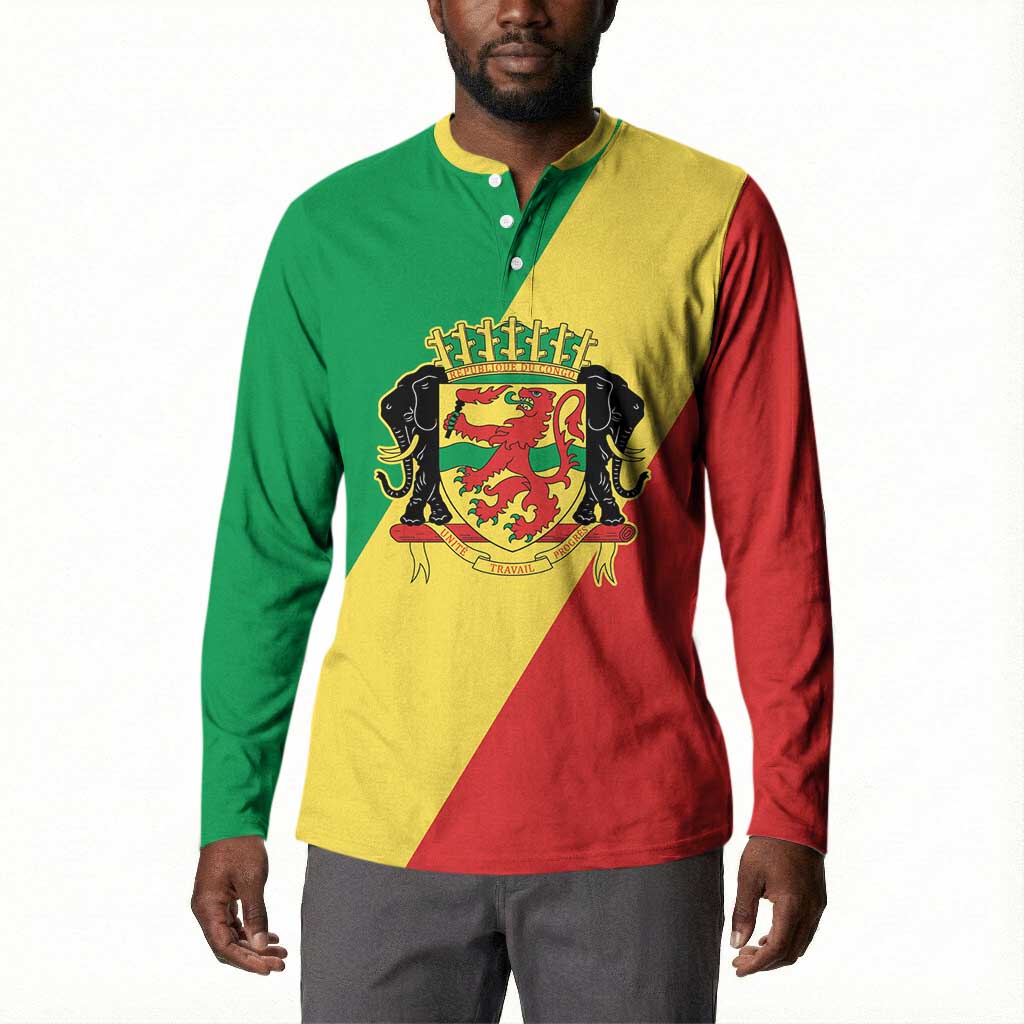 Republic of The Congo Personalized Button Sweatshirt Simple Flag Style