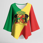 Republic of The Congo Personalized Kimono Sleeve Blouse Simple Flag Style