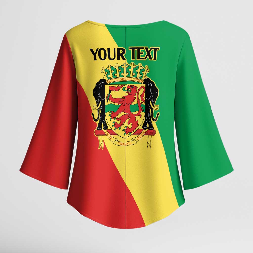 Republic of The Congo Personalized Kimono Sleeve Blouse Simple Flag Style