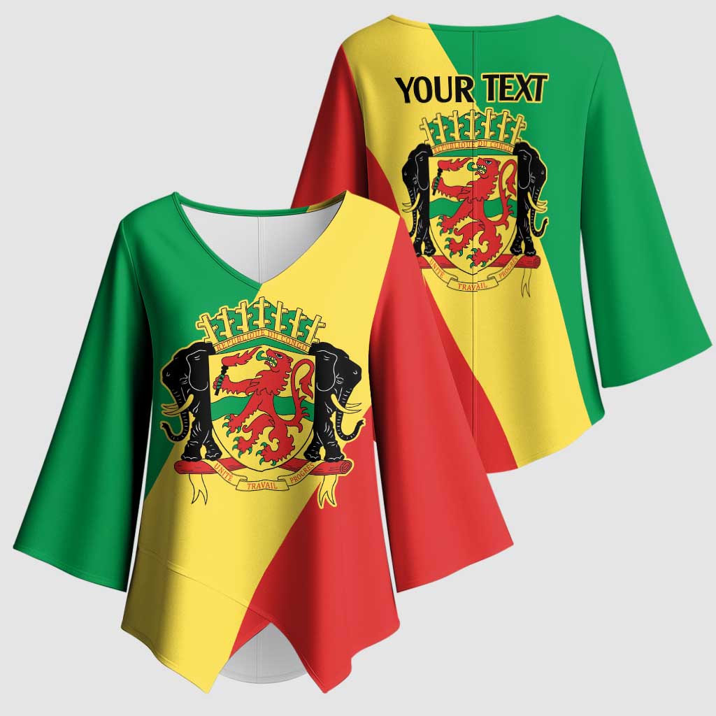 Republic of The Congo Personalized Kimono Sleeve Blouse Simple Flag Style