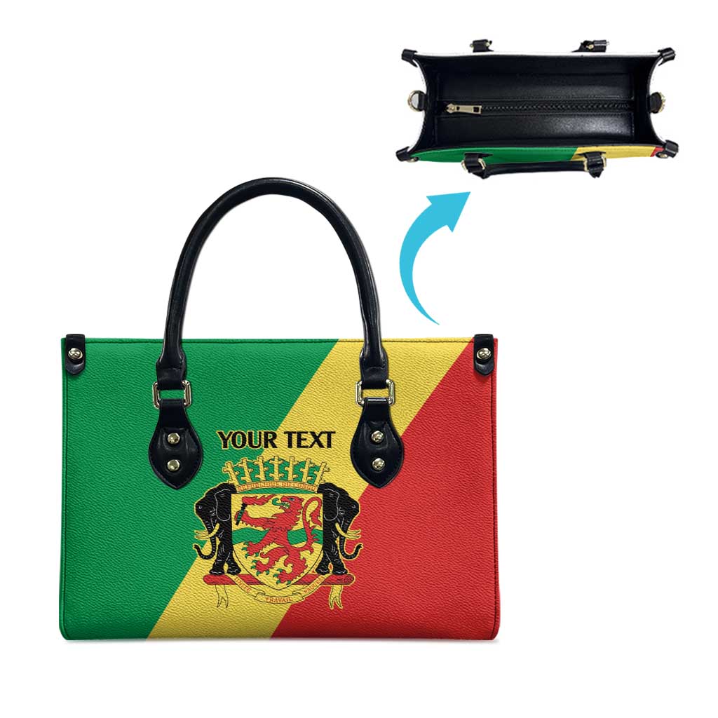 Republic of The Congo Personalized Leather Bag Simple Flag Style