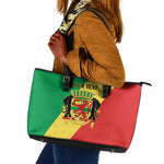 Republic of The Congo Personalized Leather Tote Bag Simple Flag Style - African Pride