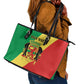 Republic of The Congo Personalized Leather Tote Bag Simple Flag Style - African Pride