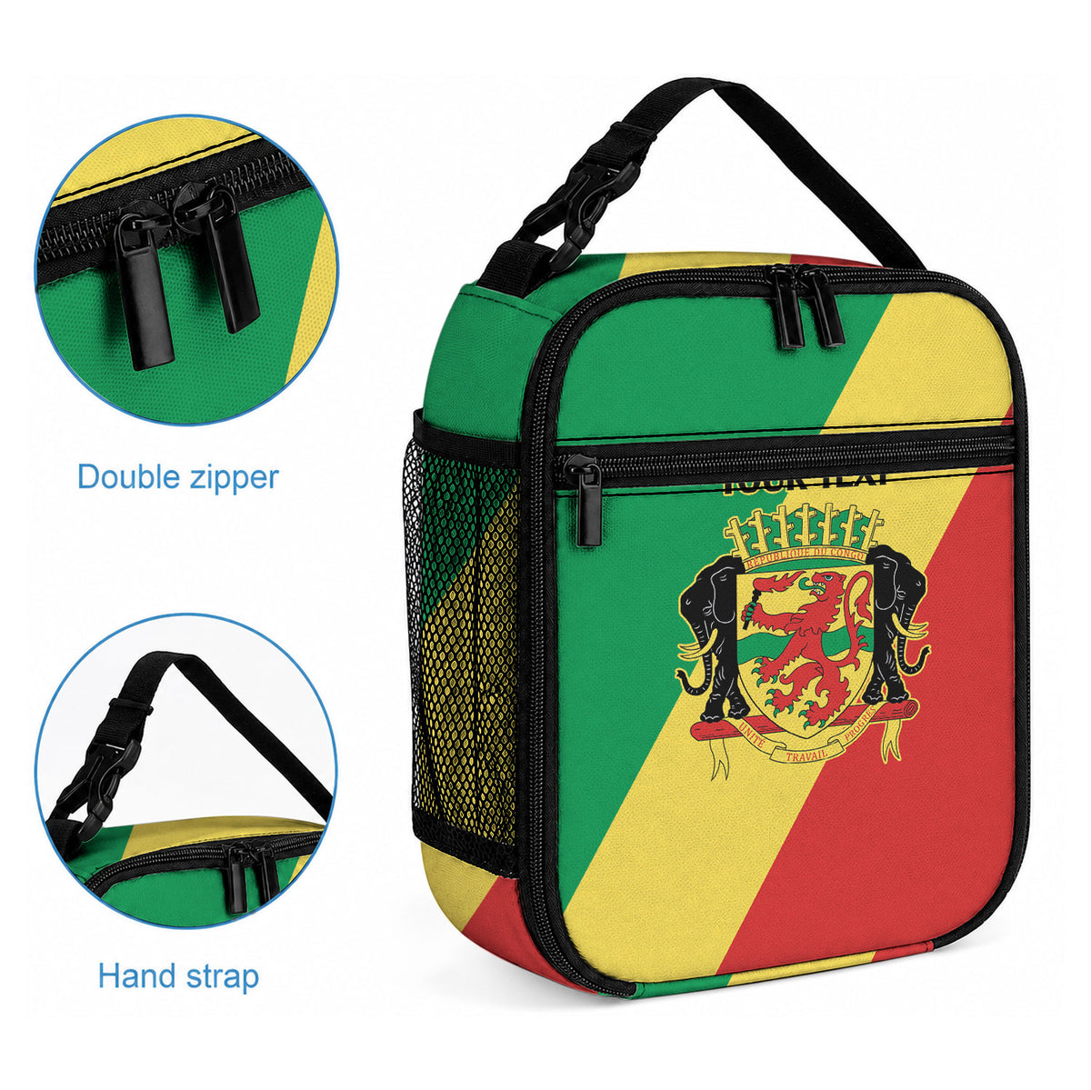 Republic of The Congo Personalized Lunch Bag Simple Flag Style