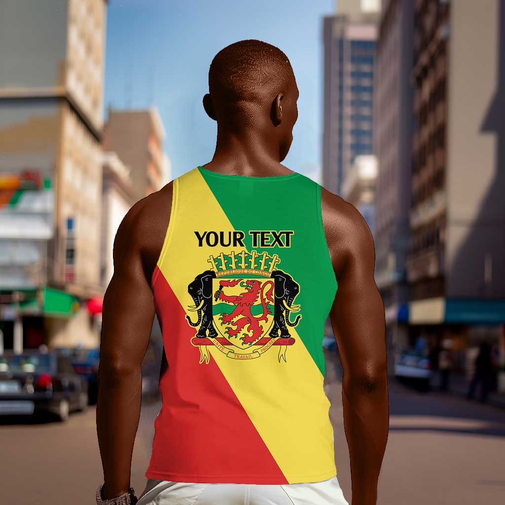 Republic of The Congo Personalized Men Tank Top Simple Flag Style - African Pride