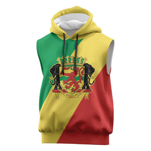 Republic of The Congo Personalized Sleeveless Hoodie Simple Flag Style - African Pride