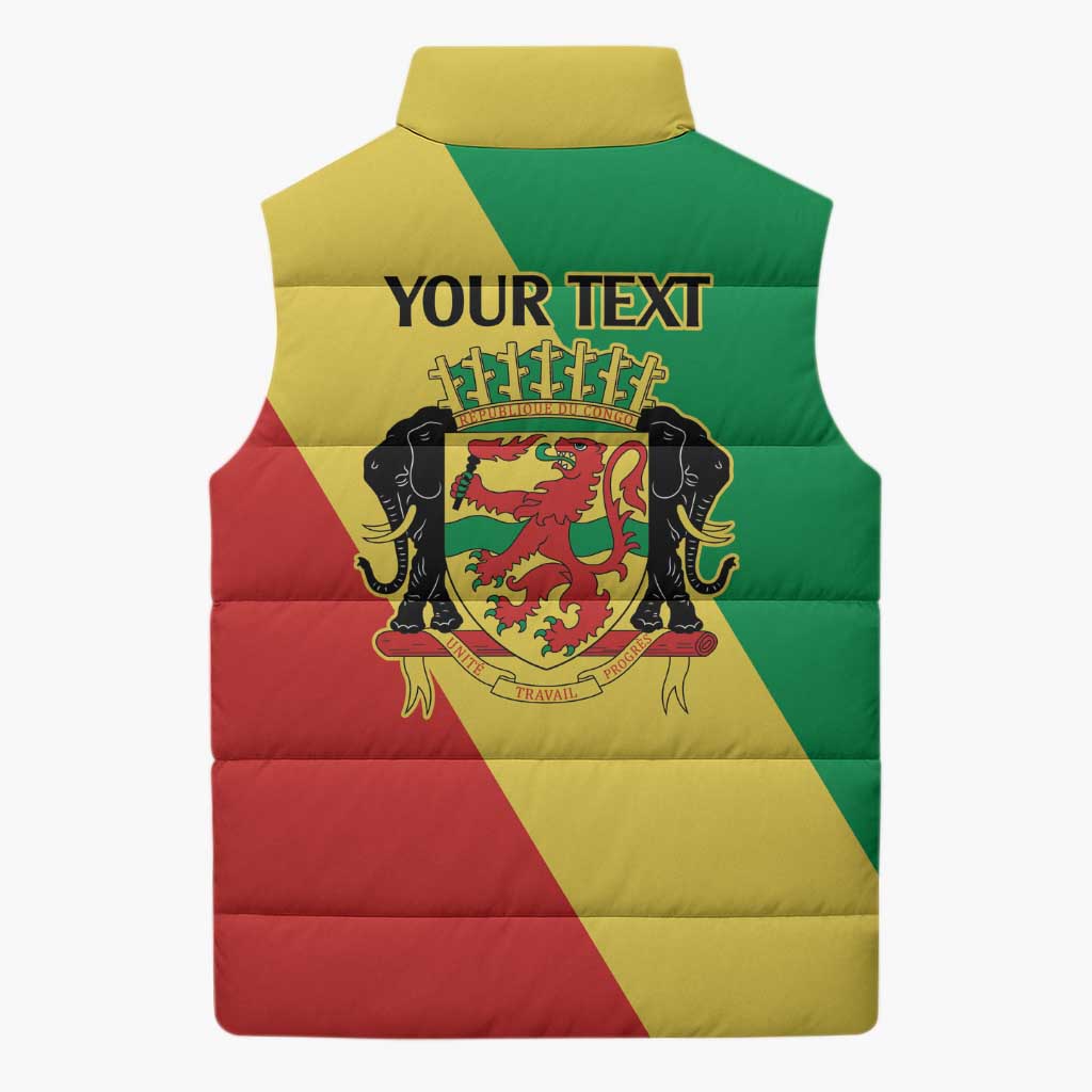 Republic of The Congo Personalized Sleeveless Puffer Jacket Simple Flag Style