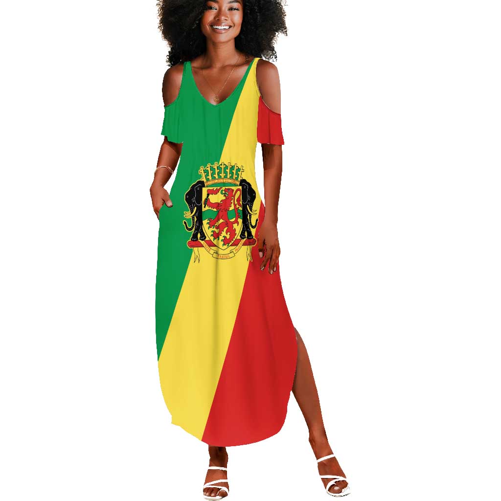 Republic of The Congo Personalized Summer Maxi Dress Simple Flag Style - African Pride