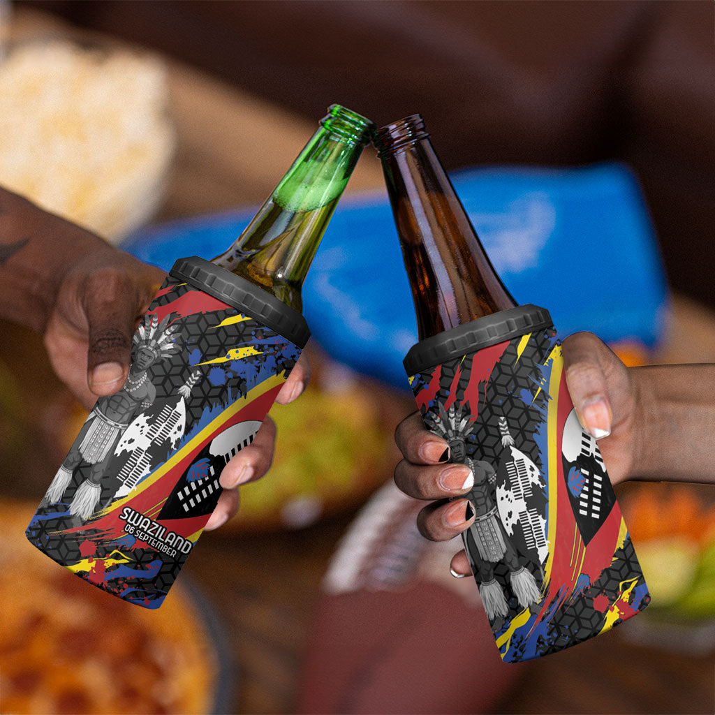 Swaziland Eswatini Somhlolo Day 4 in 1 Can Cooler Tumbler Independence Day