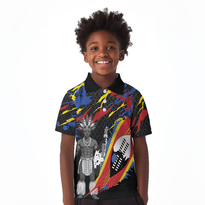 Swaziland Eswatini Somhlolo Day Kid Polo Shirt Independence Day