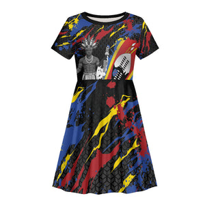 Swaziland Eswatini Somhlolo Day Kid Short Sleeve Dress Independence Day