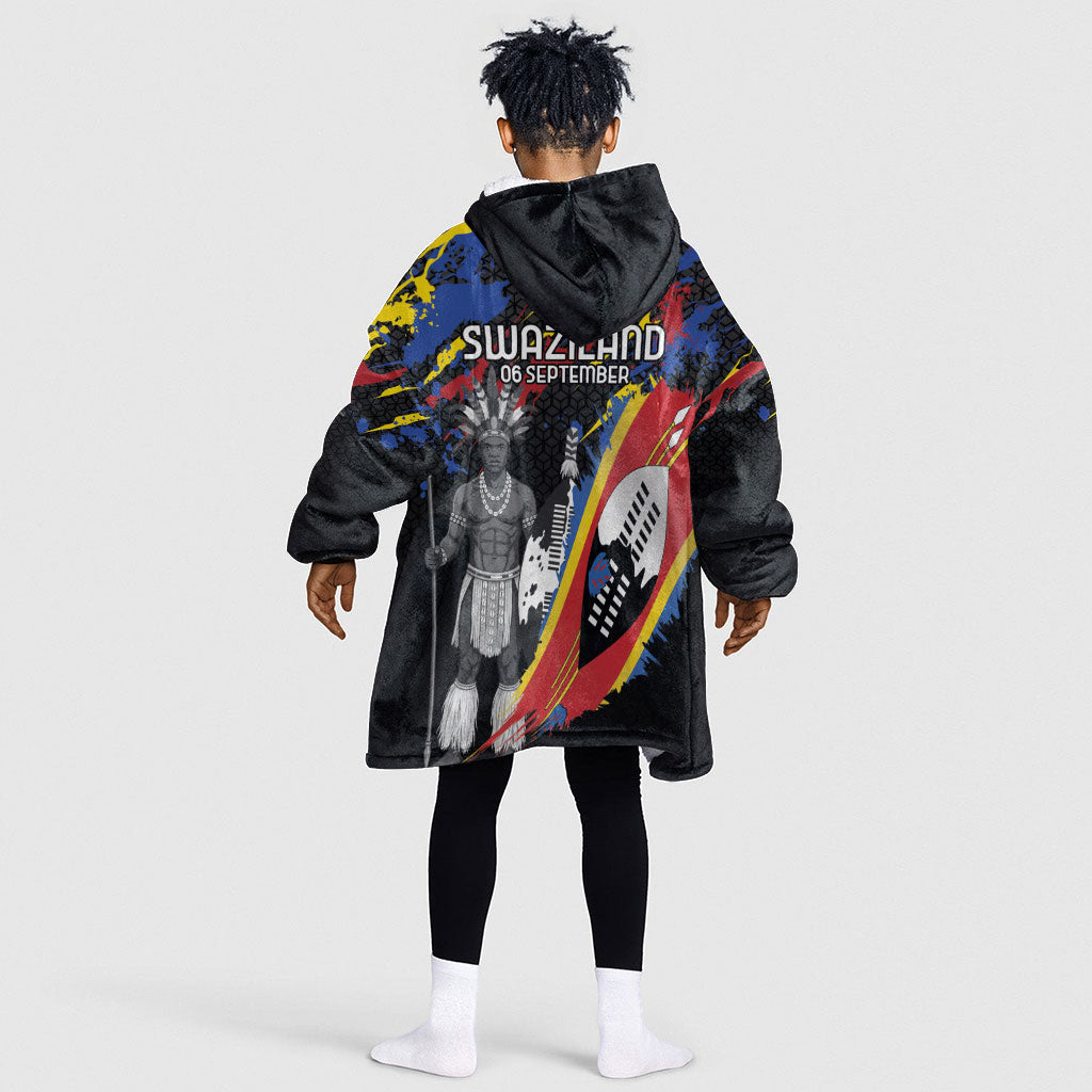 Swaziland Eswatini Somhlolo Day Kid Wearable Blanket Hoodie Independence Day