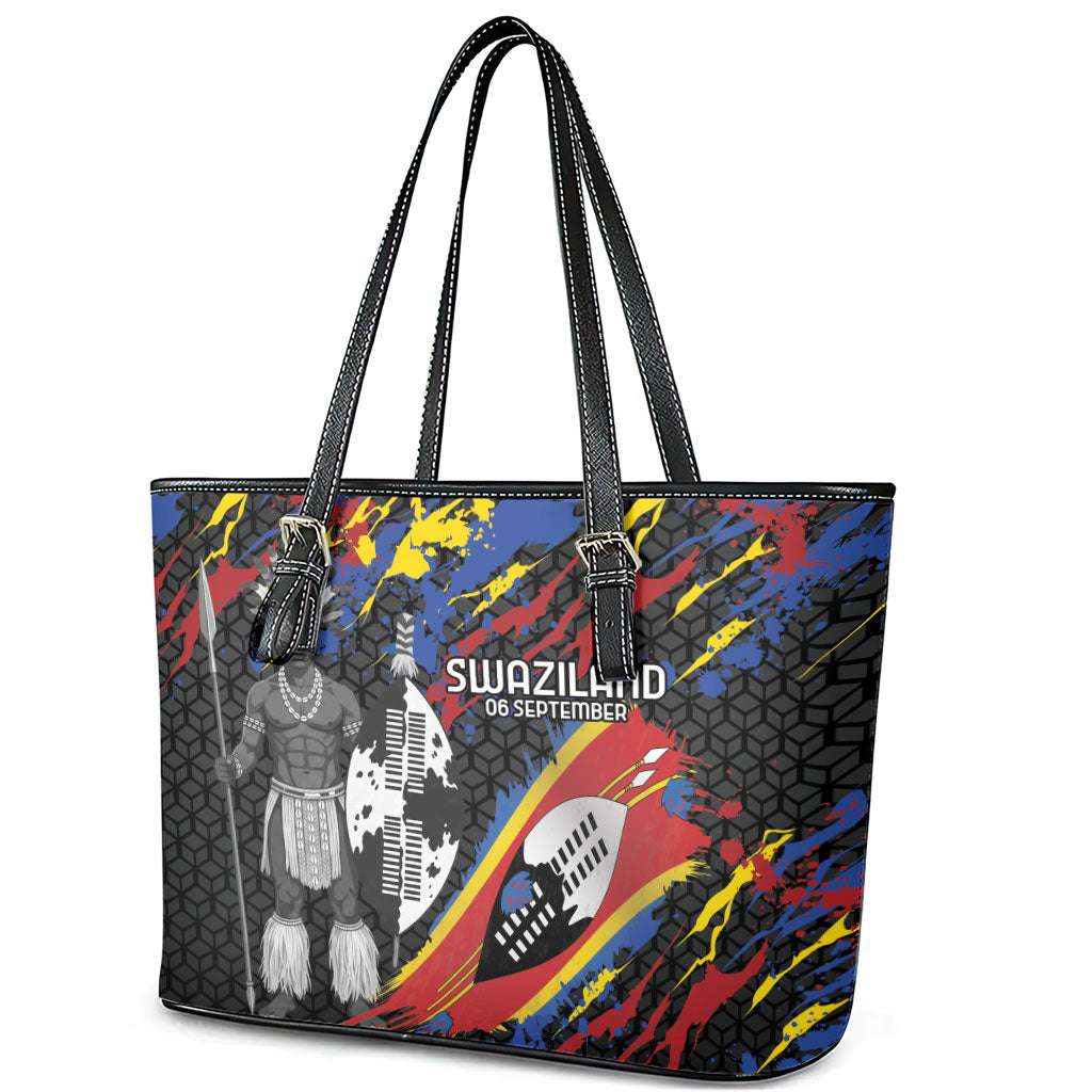 Swaziland Eswatini Somhlolo Day Leather Tote Bag Independence Day