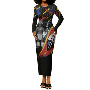 Swaziland Eswatini Somhlolo Day Long Sleeve Bodycon Dress Independence Day