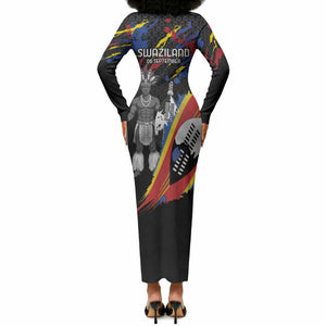 Swaziland Eswatini Somhlolo Day Long Sleeve Bodycon Dress Independence Day