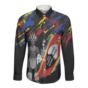 Swaziland Eswatini Somhlolo Day Long Sleeve Button Shirt Independence Day