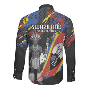 Swaziland Eswatini Somhlolo Day Long Sleeve Button Shirt Independence Day