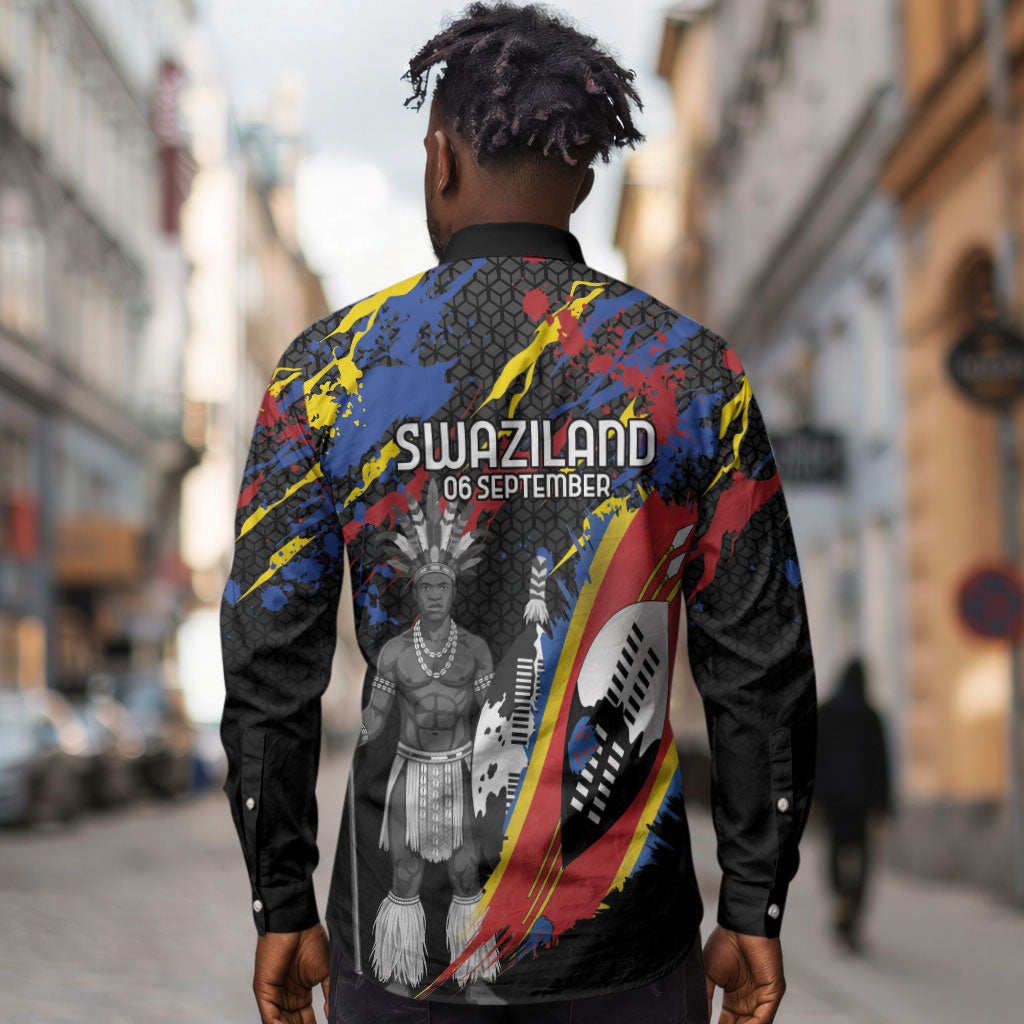 Swaziland Eswatini Somhlolo Day Long Sleeve Button Shirt Independence Day