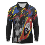 Swaziland Eswatini Somhlolo Day Long Sleeve Polo Shirt Independence Day