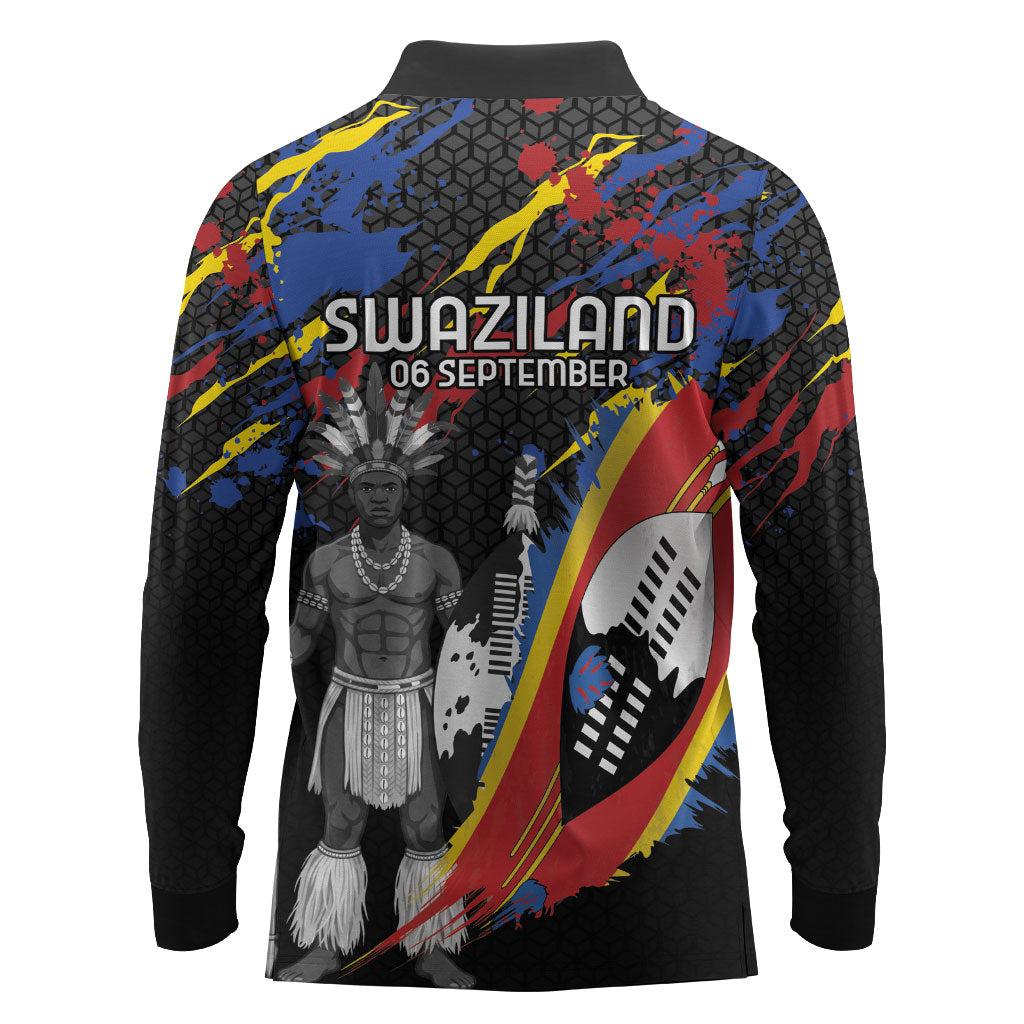 Swaziland Eswatini Somhlolo Day Long Sleeve Polo Shirt Independence Day