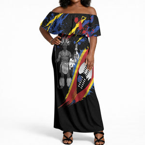 Swaziland Eswatini Somhlolo Day Off Shoulder Maxi Dress Independence Day