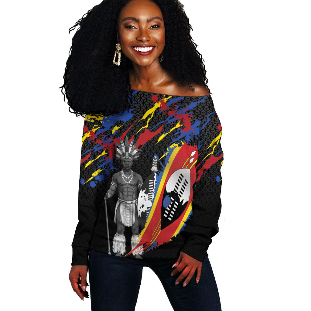 Swaziland Eswatini Somhlolo Day Off Shoulder Sweater Independence Day