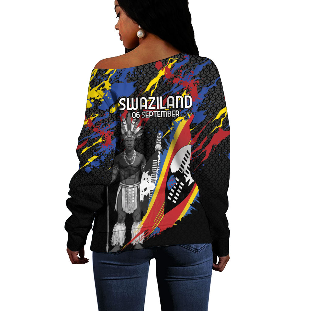 Swaziland Eswatini Somhlolo Day Off Shoulder Sweater Independence Day