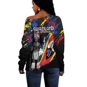 Swaziland Eswatini Somhlolo Day Off Shoulder Sweater Independence Day