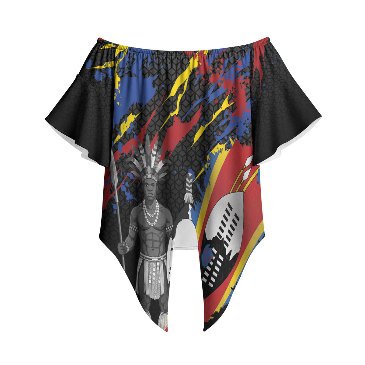 Swaziland Eswatini Somhlolo Day Off Shoulder Wrap Waist Top Independence Day