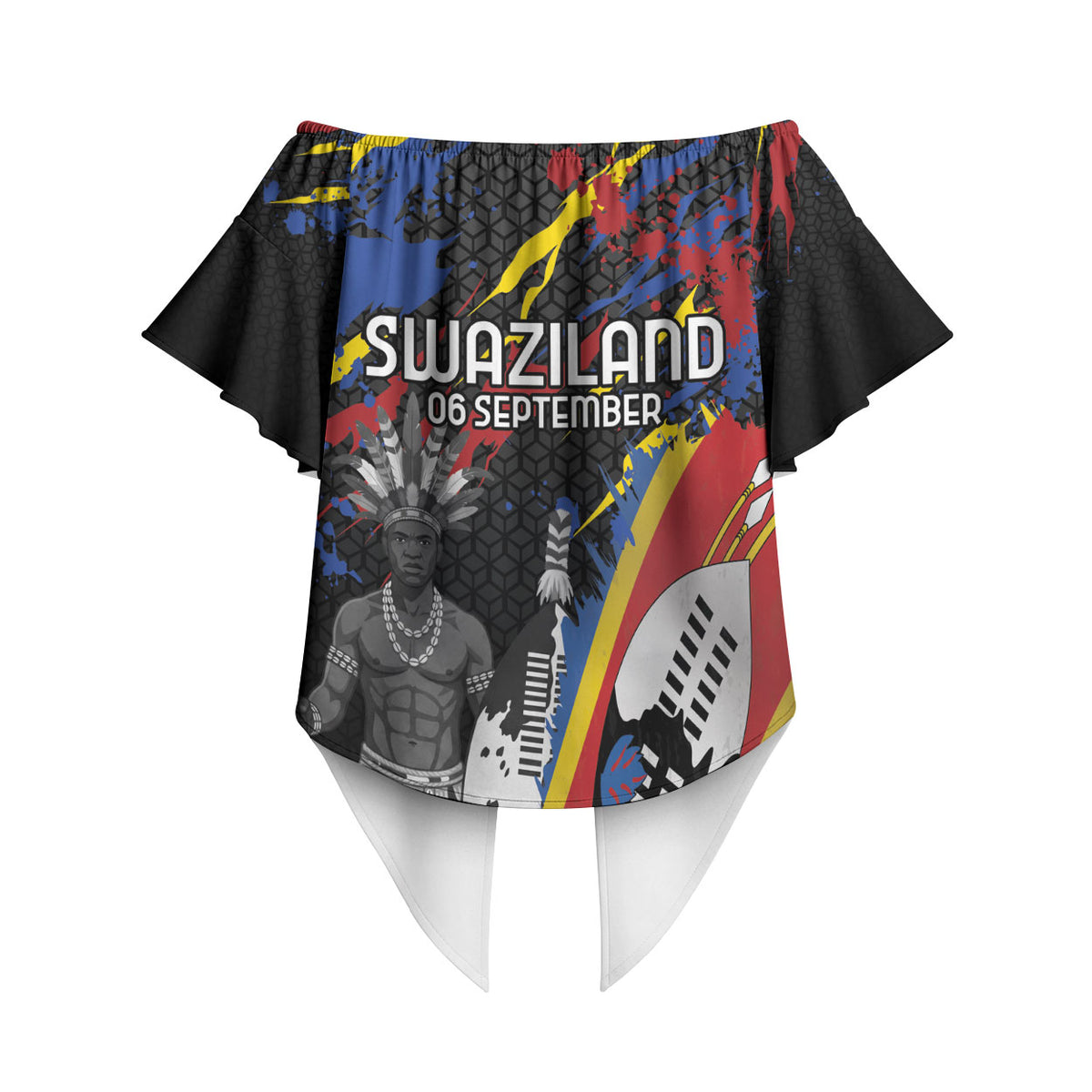 Swaziland Eswatini Somhlolo Day Off Shoulder Wrap Waist Top Independence Day