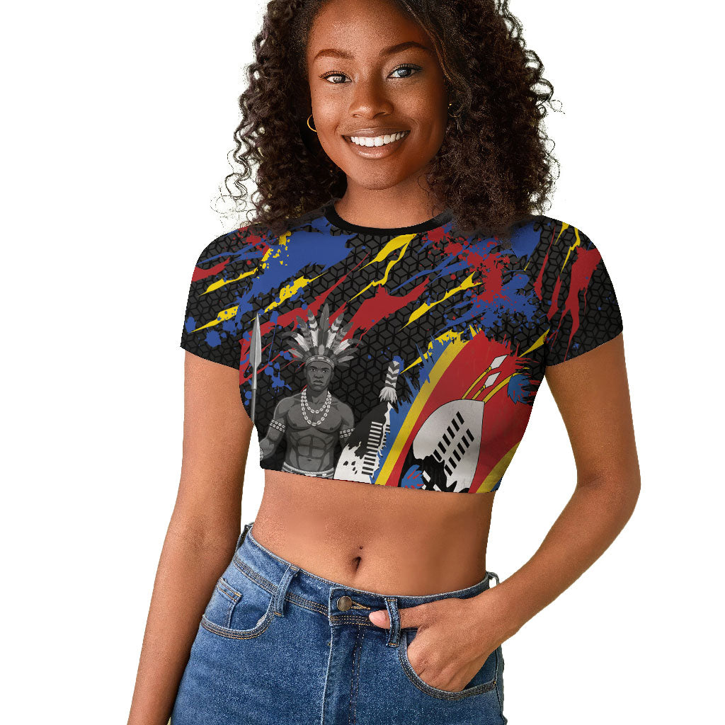 Swaziland Eswatini Somhlolo Day Raglan Cropped T shirt Independence Day