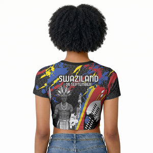 Swaziland Eswatini Somhlolo Day Raglan Cropped T shirt Independence Day