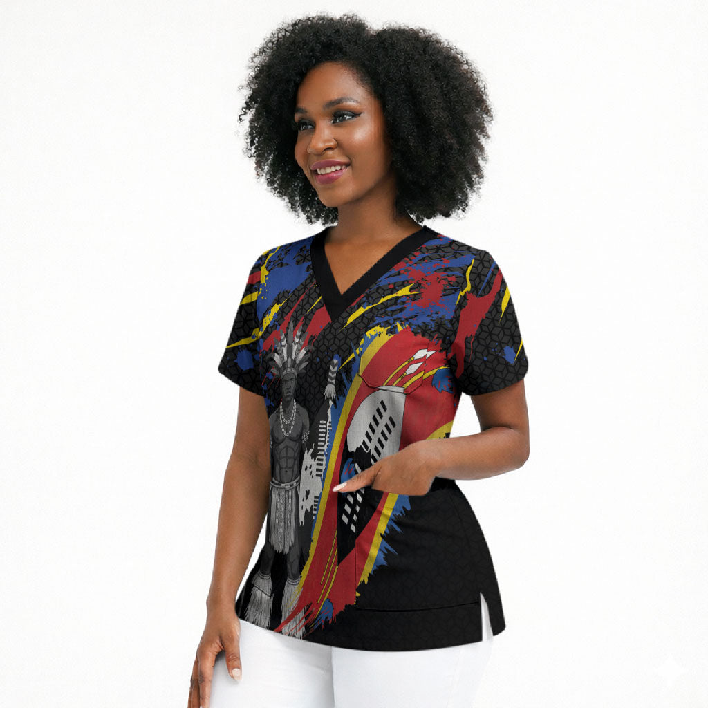 Swaziland Eswatini Somhlolo Day Scrub Top Independence Day