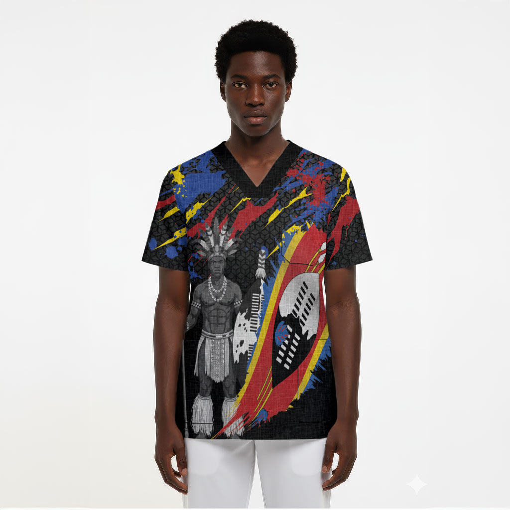 Swaziland Eswatini Somhlolo Day Scrub Top Independence Day