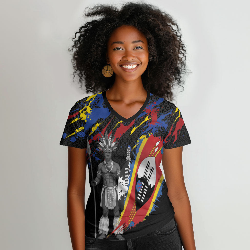 Swaziland Eswatini Somhlolo Day Women V-Neck T-Shirt Independence Day