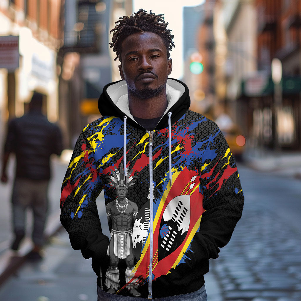 Swaziland Eswatini Somhlolo Day Zip Hoodie Independence Day
