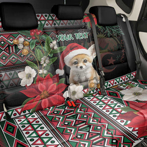 Algeria Christmas Personalized Back Car Seat Cover Fennec Fox Santa and Traditional Pattern