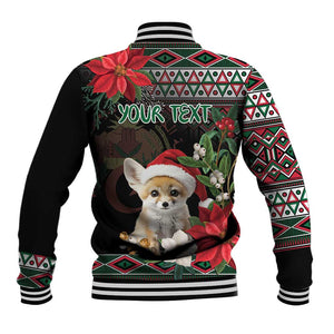 Algeria Christmas Personalized Baseball Jacket Fennec Fox Santa and Traditional Pattern LT9