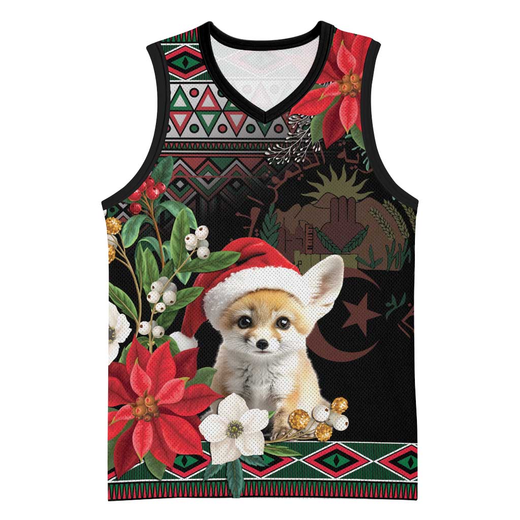 Algeria Christmas Personalized Basketball Jersey Fennec Fox Santa and Traditional Pattern LT9