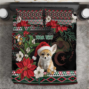 Algeria Christmas Personalized Bedding Set Fennec Fox Santa and Traditional Pattern