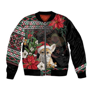 Algeria Christmas Personalized Bomber Jacket Fennec Fox Santa and Traditional Pattern