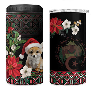 Algeria Christmas Personalized 4 in 1 Can Cooler Tumbler Fennec Fox Santa and Traditional Pattern