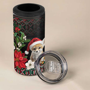 Algeria Christmas Personalized 4 in 1 Can Cooler Tumbler Fennec Fox Santa and Traditional Pattern