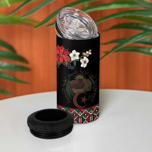 Algeria Christmas Personalized 4 in 1 Can Cooler Tumbler Fennec Fox Santa and Traditional Pattern