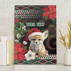 Algeria Christmas Personalized Canvas Wall Art Fennec Fox Santa and Traditional Pattern